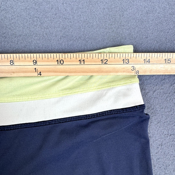 Lululemon Leggings Womens 6 Chase Me Crop II Black Yellow Capri Mesh Pockets - Picture 4 of 10